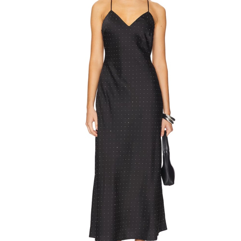 ASTR the label black rhinestone bonney dress